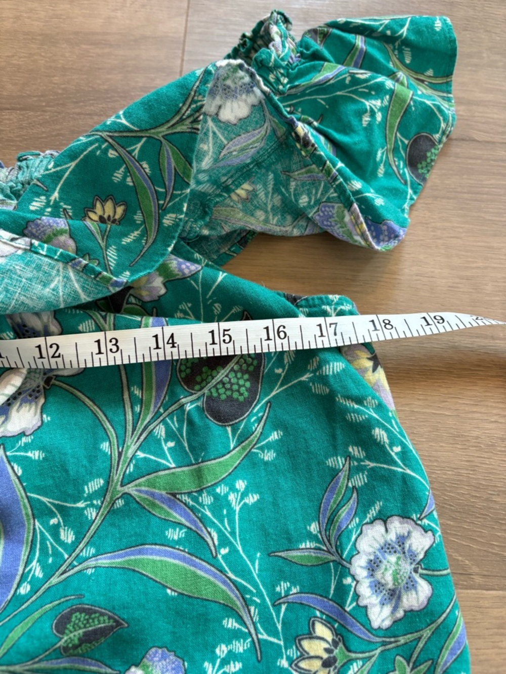 LOFT Linen Floral Ruffle Off-Shoulder Top - Picture 6 of 7